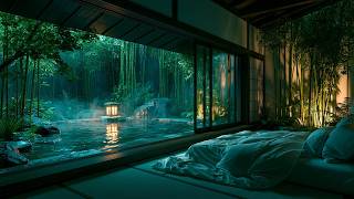 Deep Sleep in Minutes: Warm Bamboo Onsen & Soft Rain 🌧️ 3 Hours Piano screenshot 5