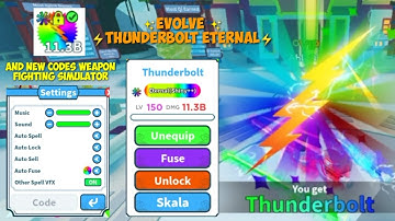 I SPEND 4000 JADES TO MAKE A ETERNAL THUNDERBOLT, AND 5 NEW CODES IN WEAPON FIGHTING SIMULATOR!
