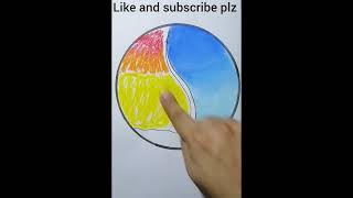 Day and Night Circle Drawing | Easy oil pastel drawing #shorts #ytshort #viral #art #drawing