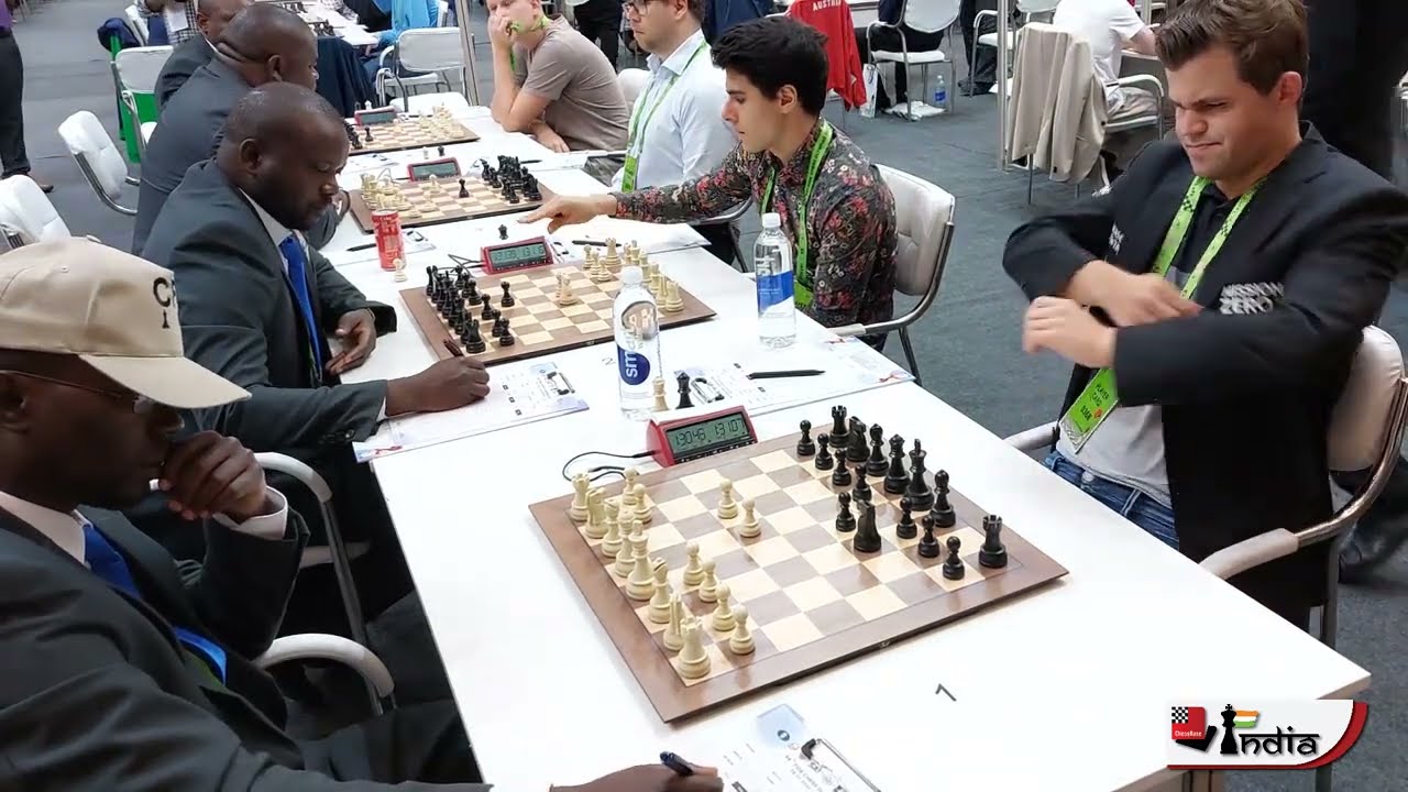 44th Chess Olympiad 2022 R2: Magnus Carlsen grinds a Queen endgame