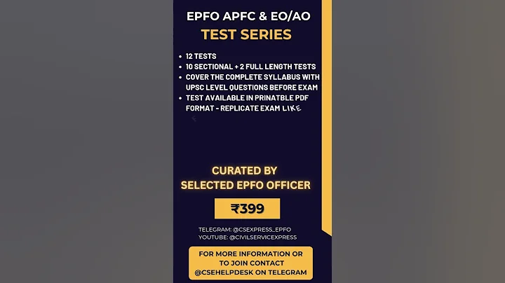 EPFO APFC & EO/AO TEST SERIES 2025