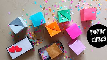 How to make paper pop-up cubes|| jumping paper cubes| paper craft