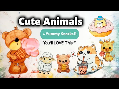 Drawing Cute Animals with Snacks – Pure Joy!  Which Drawing Is the Cutest? You Decide