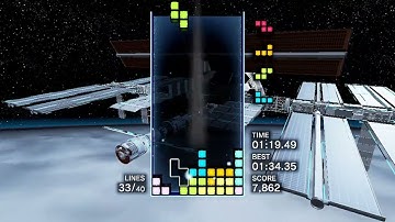 New "Sprint" high score ("Space Sprint" stage) in Tetris® Effect Connected - Steam version on laptop