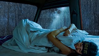 Sleeping in a cozy car cabin during heavy rain and thunder - Sleeping alone in rain in a camping car by Rain At Night For Sleep 1,243 views 2 weeks ago 10 hours, 1 minute