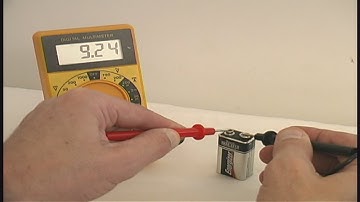 How to Test DC power with a Multimeter - 9 Volt Battery Example.