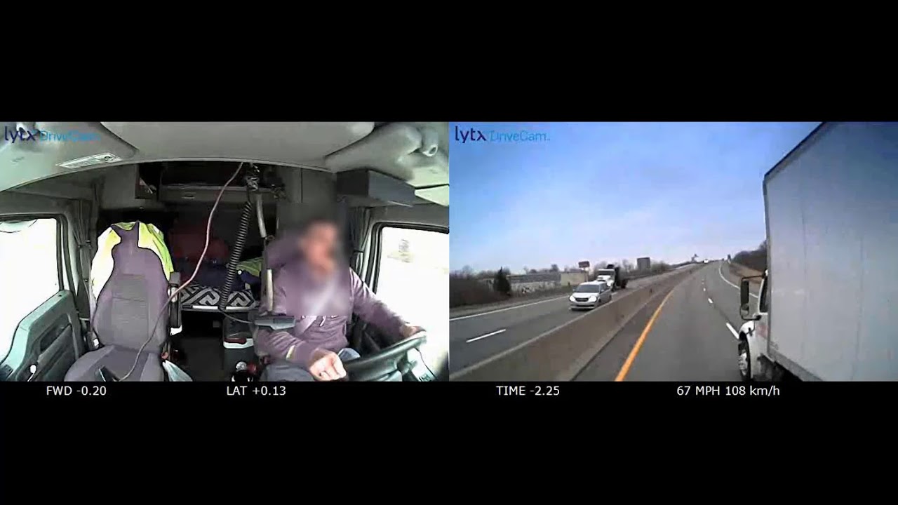 Dash Cam Footage: Truck Driver Gets Sideswiped on the Highway 