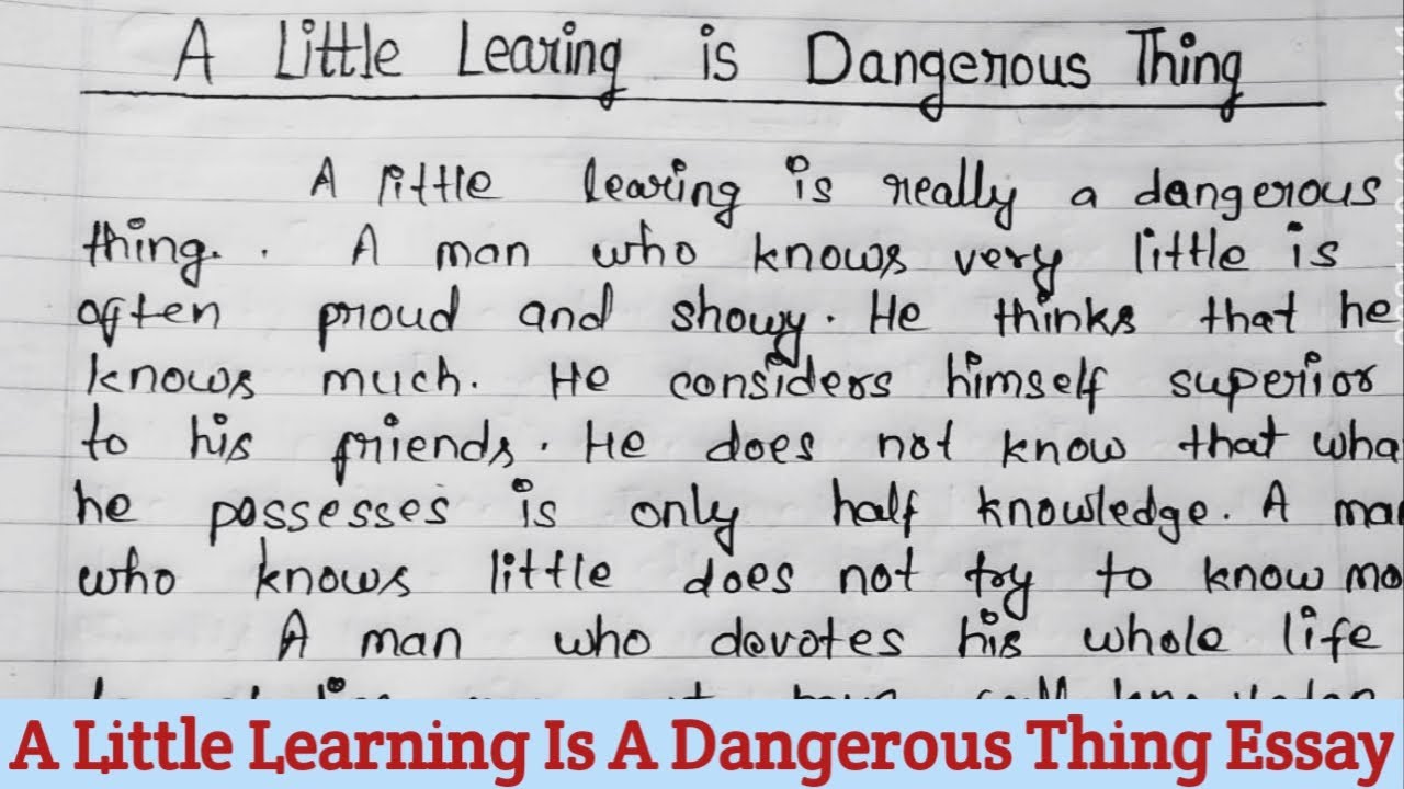 a little learning is a dangerous thing essay