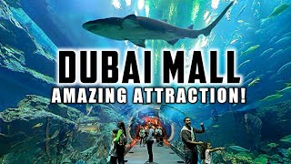 [4K] MustSee Attraction Inside the DUBAI MALL! DUBAI AQUARIUM & UNDERWATER ZOO!