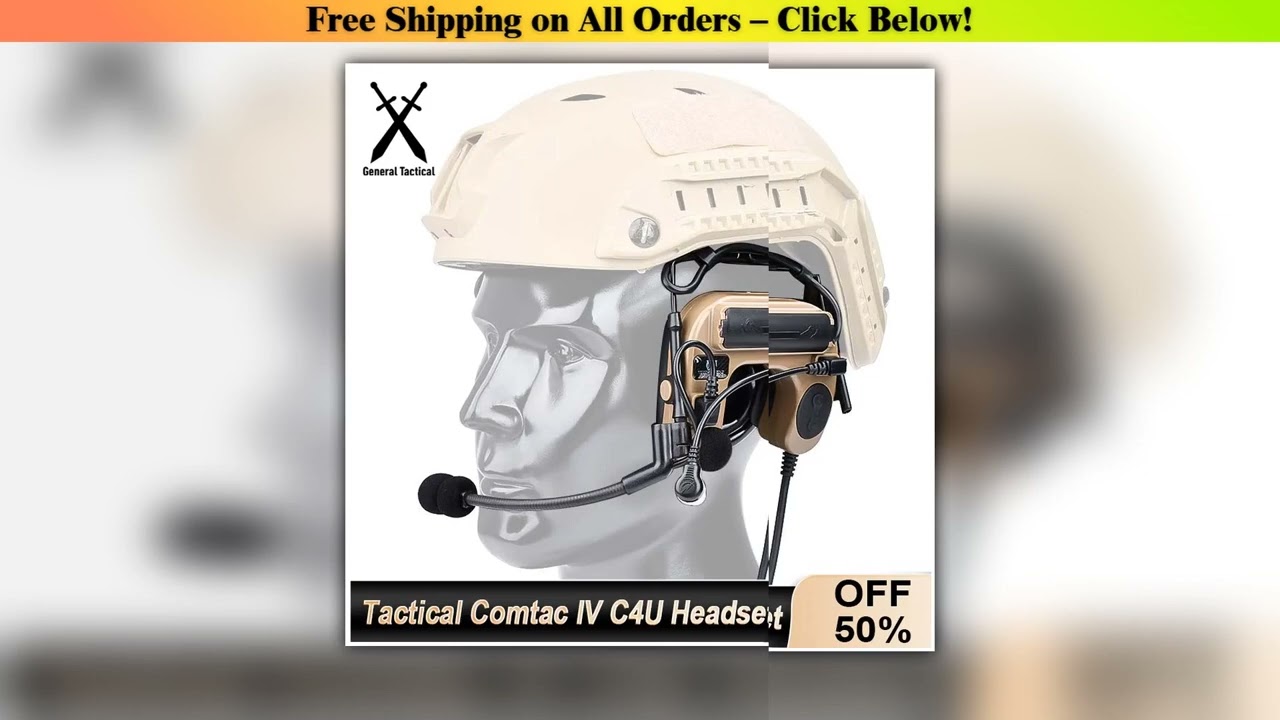 WADSN Tactical Com IV C4U Headset Headphone Hearing Protection Ken Shooting Headphones Military