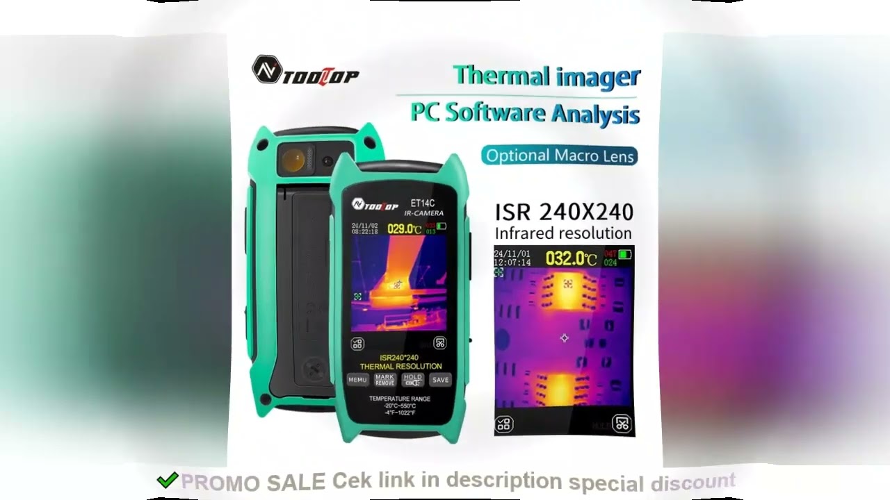 TOOLTOP ET14C 2.8inch Thermal Imager 25Hz Home Thermal imaging Camera ISR240x240 Thermography with S
