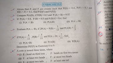 EX 13.1 Q1 TO Q17 SOLUTIONS OF PROBABILITY NCERT CHAPTER 13 CLASS 12th
