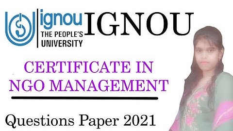 IGNOU Certificate In NGO Management 2021 Question Paper
