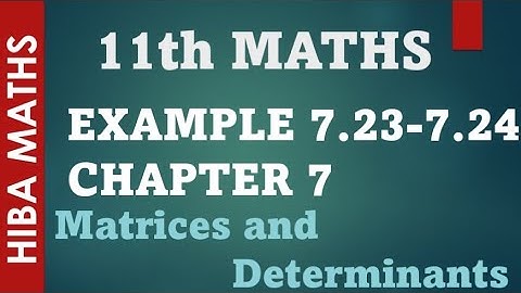 11th maths chapter 7 example 7.23 - 7.24 matrices and determinants tn syllabus