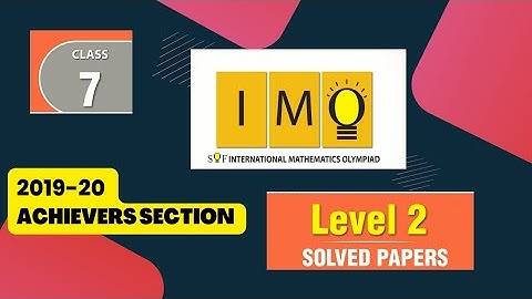 Class-7 IMO Level 2| Achievers Section 2019-20 |Solved Question #maths #imo @mathemagicalduniya