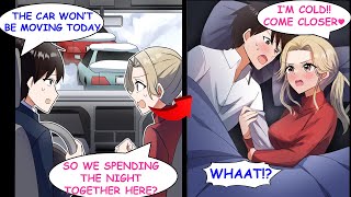 Stuck In A Snowy Traffic Jam Spent The Night In The Car With My Scary Bossromcommanga