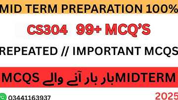CS304 MIDTERM PREPATION SPRING 2025 | IMPORTANT AND REPEATED MCQS #midtermexams  | BY SIR SHARJEEL