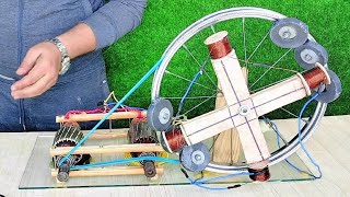 Generate real free electricity 220 volt at home with wheel