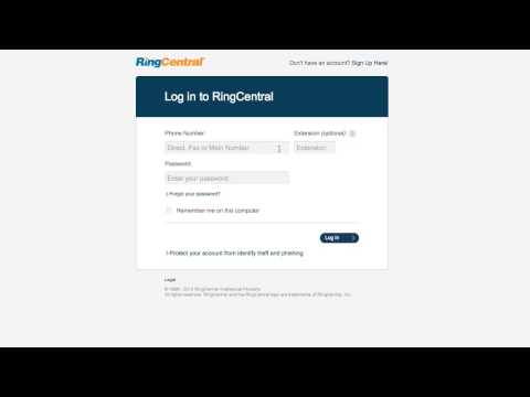 Logging in to  your RingCentral Account