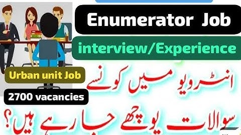 Enumerator job interview questions #urbanunitjobs#enumeratorjobs#interview#simpleinterview  