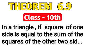 In A Triangle If Square Of One Side Is Equal To The Sum Of The Squares Of The Other Two Sides