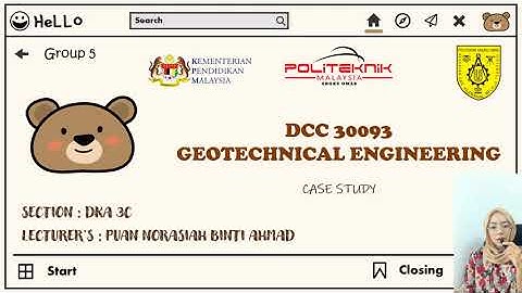 DCC 30093 GEOTECHNICAL ENGINEERING : CASE STUDY (GROUP 5)