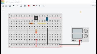 1.NPN Transistor as Switch -Tinkercad