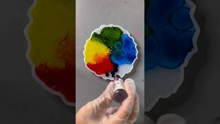 Rainbow Epoxy Bloom 🌈 #diy #resin