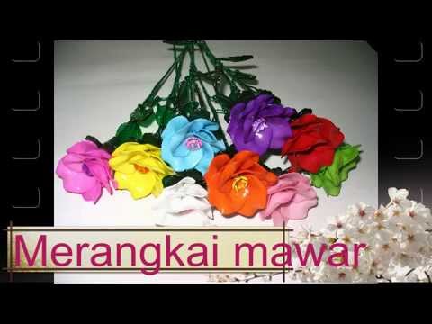 Merangkai Bunga Mawar Berbahan Mute Manik Akrilik Acrylic Youtube