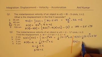 Kinematics Displacement Velocity Acceleration Integration IGCSE IB