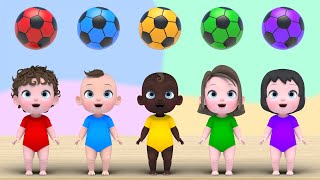 Soccer Ball Five Little Monkeys Jumping On The Bed +More Nursery Rhymes & Kids Songs | Kindergarten