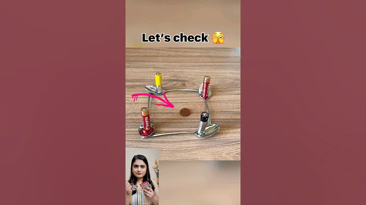 4 spoons + 4 batteries + money=???🤔🤯  #experiment #lifehacks#viralhacks #shorts