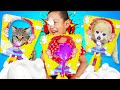 Michael Play Pie Face Game Challenge with Cutest Dog and Cat! Whipped Cream Family Fun Games for Kid