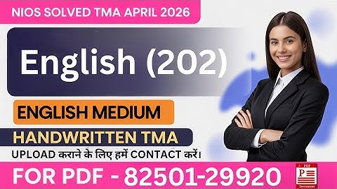 Nios English 202 TMA solved 2025-26 in English | nios class 10 English solvedassignment 2025-26