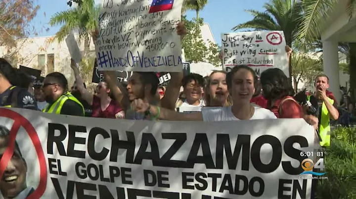 Group Protest Trump's Speech At FIU