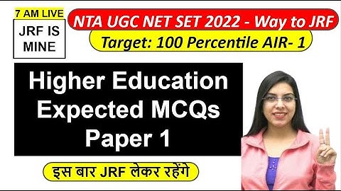 NET/JRF/SET Higher Education 20 Expected MCQs Paper 1 Class 2 | Navdeep Kaur