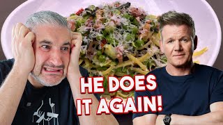 Italian Chef Reacts GORDON RAMSAY New 10mins Pasta