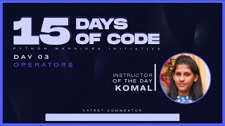 Famous 15 Days of Code | Day 3 | Python Warriors Profile