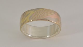 Masterworks Jewellery - Trigold Mokume Gane Ring with Sterling Silver Liner