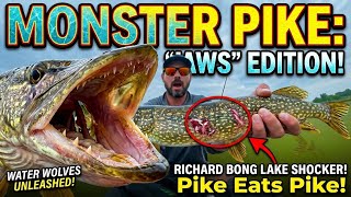 Monster "Water Wolves" Attack! Giant Pike Eats Smaller Pike at Richard Bong State Park! (SHOCKING)