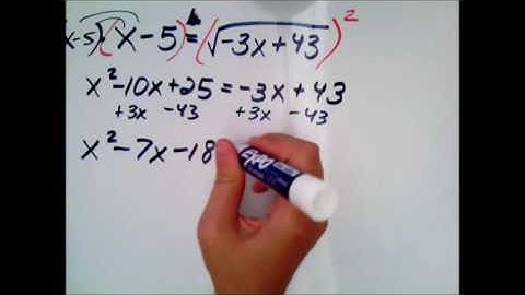 Solving a radical equation that simplifies to a quadratic equation, one radical, advanced