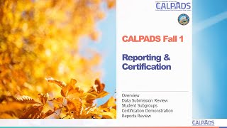 22-23 Fall 1 Reporting and Certification  - Module - A - Introduction