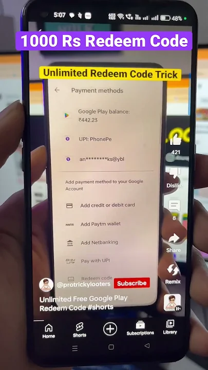 100% FREE Google play REDEEM CODE, google play gift card, free redeem code for play store #shorts