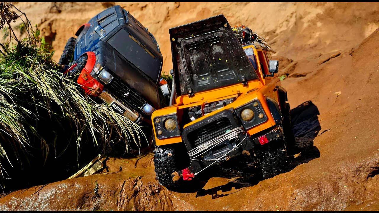 СЛОМАЛИ кузов Land Rover ! ... Pajero и LR на жестком бездорожье ... RC OFFroad 4x4