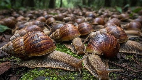 The Hidden World of Snails: Close-Up on a Leaf