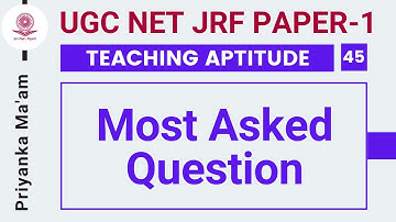 UGC NET JRF Paper -1 | Teaching Aptitude by Priyanka Ma