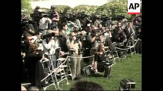 USA: NATO CHIEF SOLANA/BILL CLINTON KOSOVO PRESS CONFERENCE