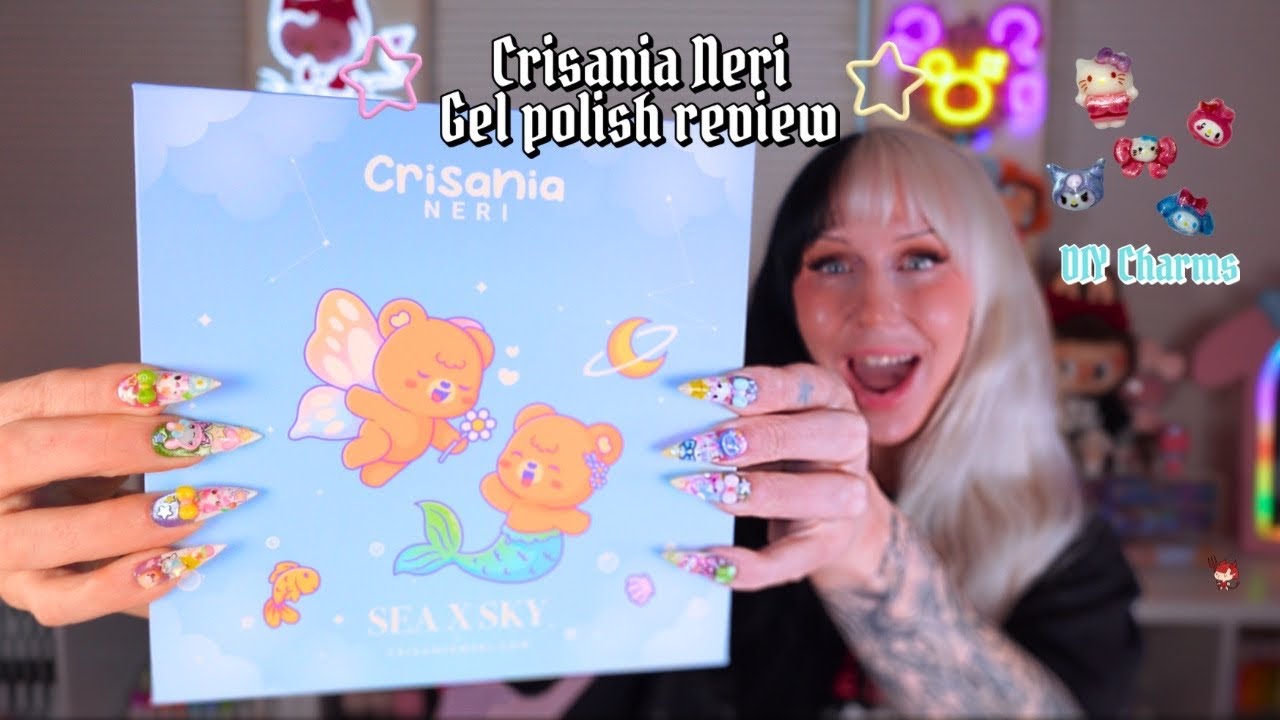 ⋆⭐︎🧸SEA X SKY GEL POLISH COLLECTION🎀⭐︎⋆🫧 Swatches & DIY charms!🐬⋆♡