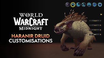 Haranir Druid Forms Preview: Bear, Cat, Moonkin, Flight, Travel, Treant Customisation Options