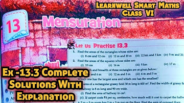 Learnwell smart Maths Class 6 Unit 13 Ex 13.3 Solutions|Class 6 learnwell maths Ex 13.3 Solution Pdf